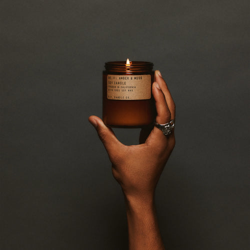 Amber & Moss Standard Candle by KarLen’s Inc – Earthy Scented Candle