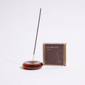 KarLen’s Inc Amber Glass Incense Holder with etched branding