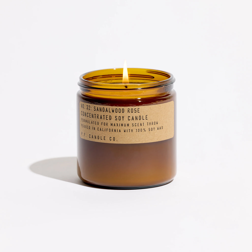 KarLen’s Inc Sandalwood Rose large concentrated candle in glass vessel
