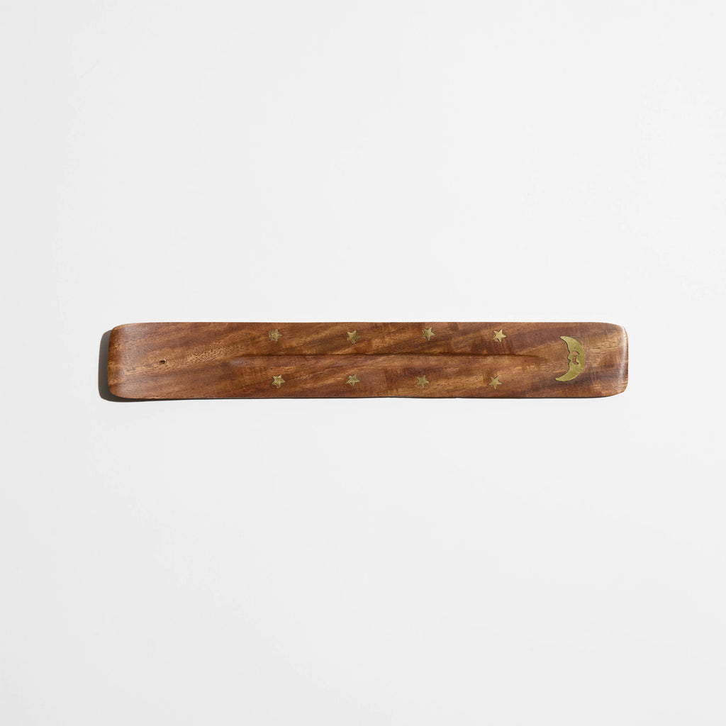 KarLen’s Inc Brass Inlay Wood Incense Holder – Handcrafted Home Scent