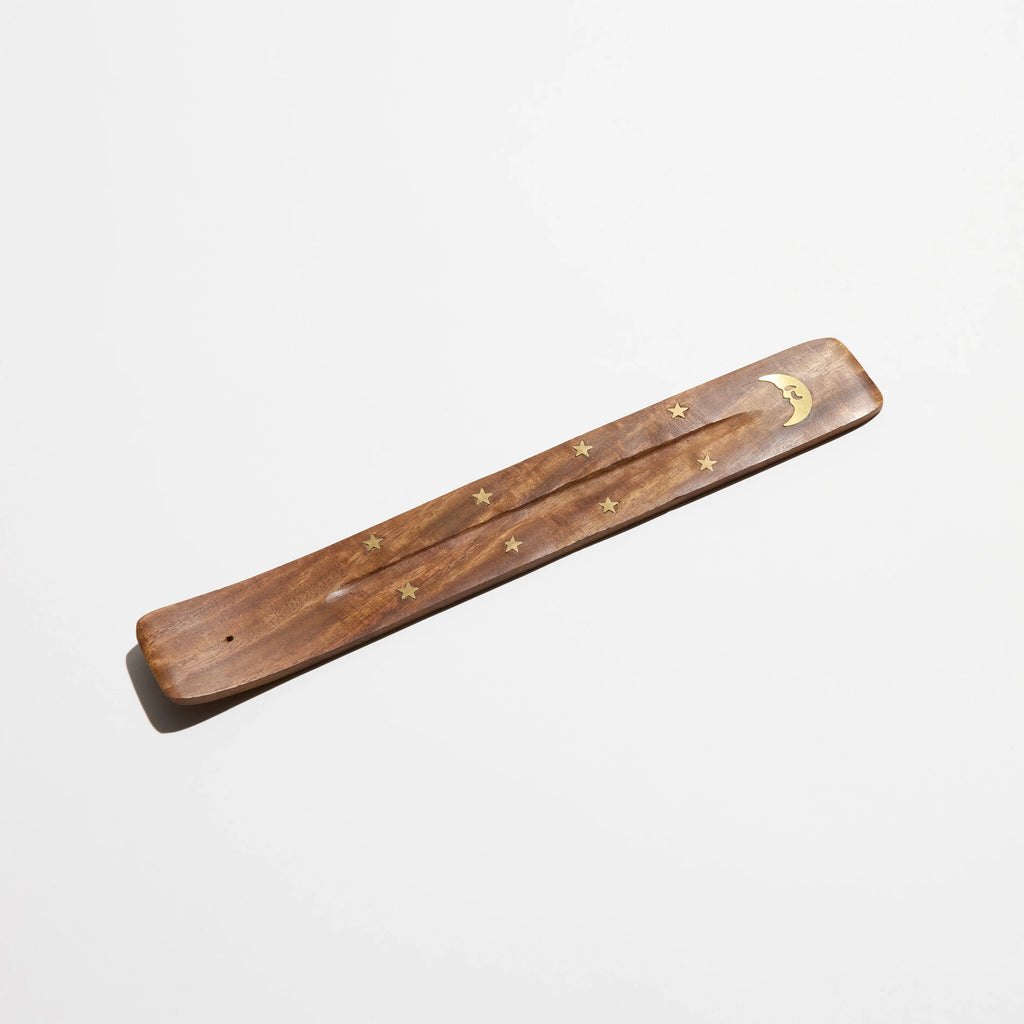 KarLen’s Inc Brass Inlay Wood Incense Holder – Handcrafted Home Scent